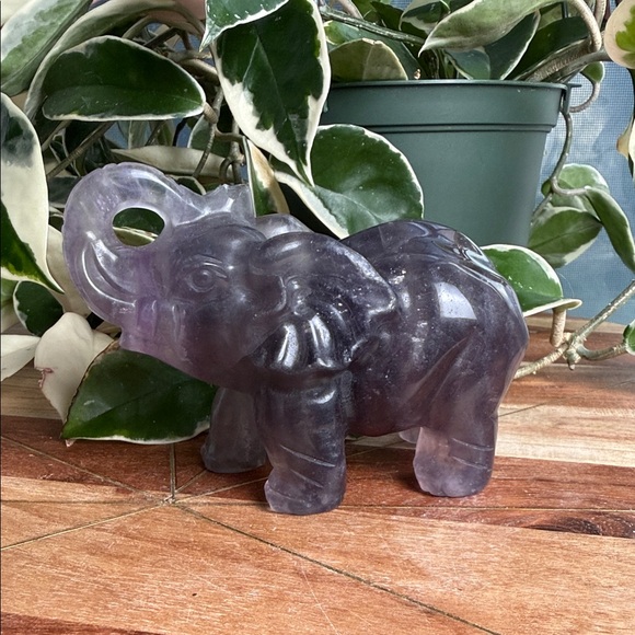 fluorite Other - Purple fluorite elephant with mica